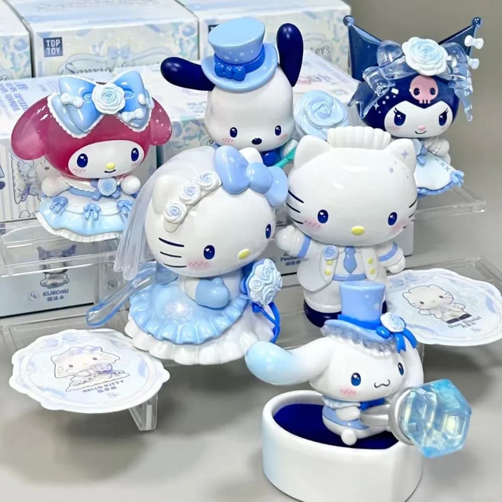 TOPTOY Ufficiale Sanrio Serie Matrimonio Romantico Blind Box Statuetta Ornamento da Scrivania Regalo di San Valentino e Matrimonio