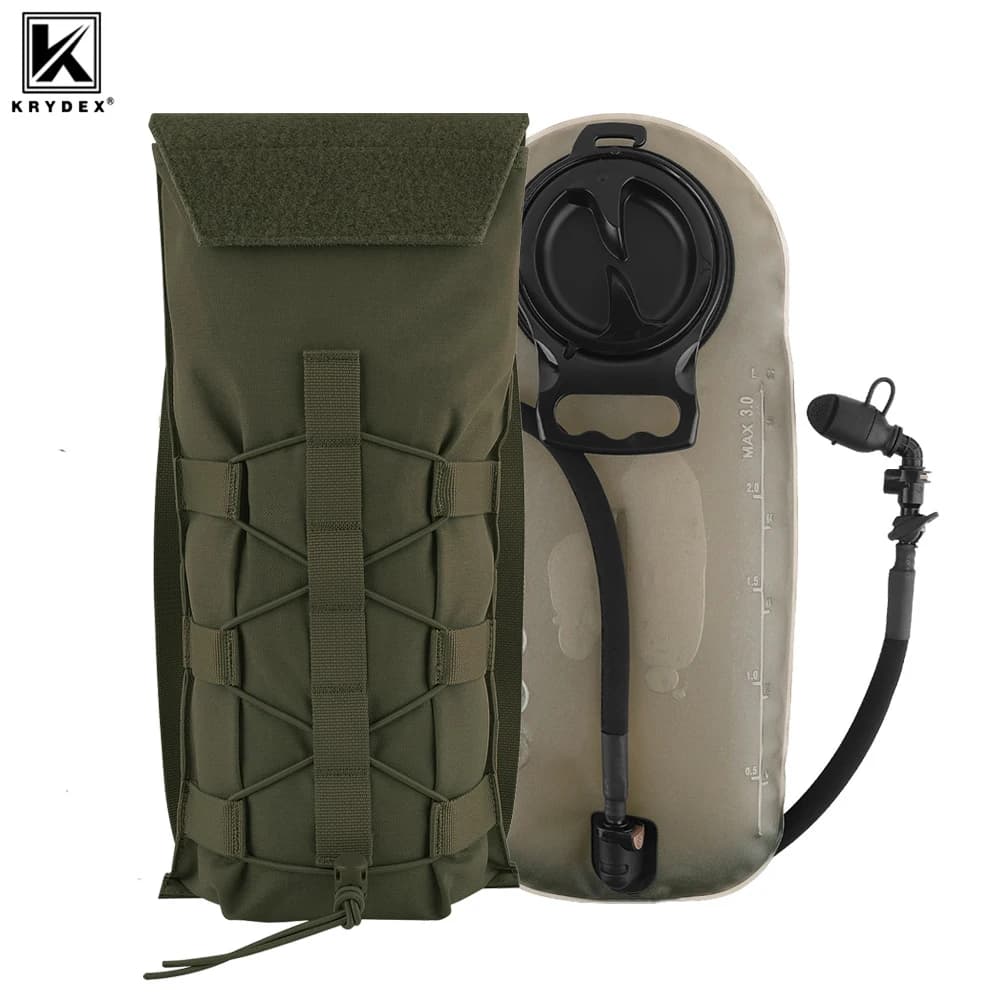 Zaino Tattico KRYDEX MOLLE con Sacca d'Idratazione da 3L (100 oz), Borsa Modulare per Escursionismo e Attività all'Aperto