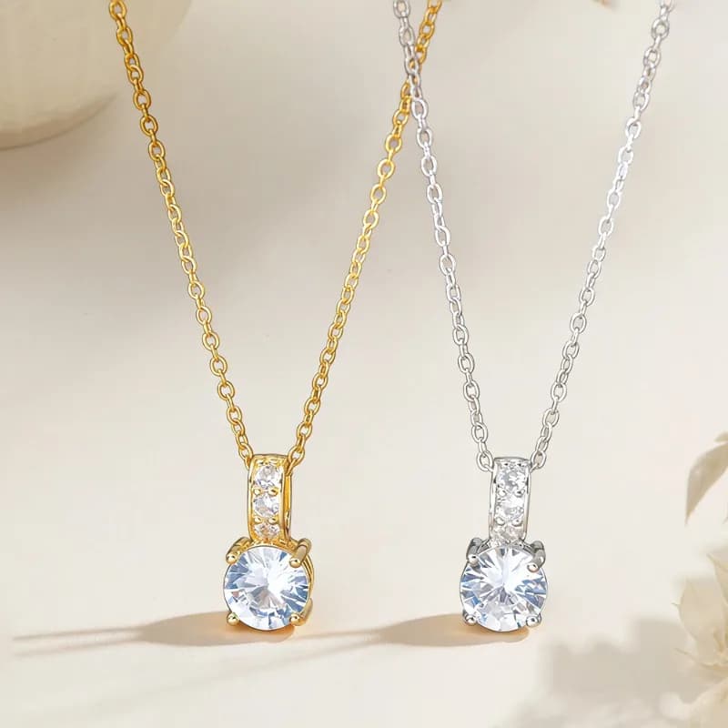 Light Luxury Minimalist Single Diamond Pendant Necklace Simple Fairy Style Water Drop Zircon Chain