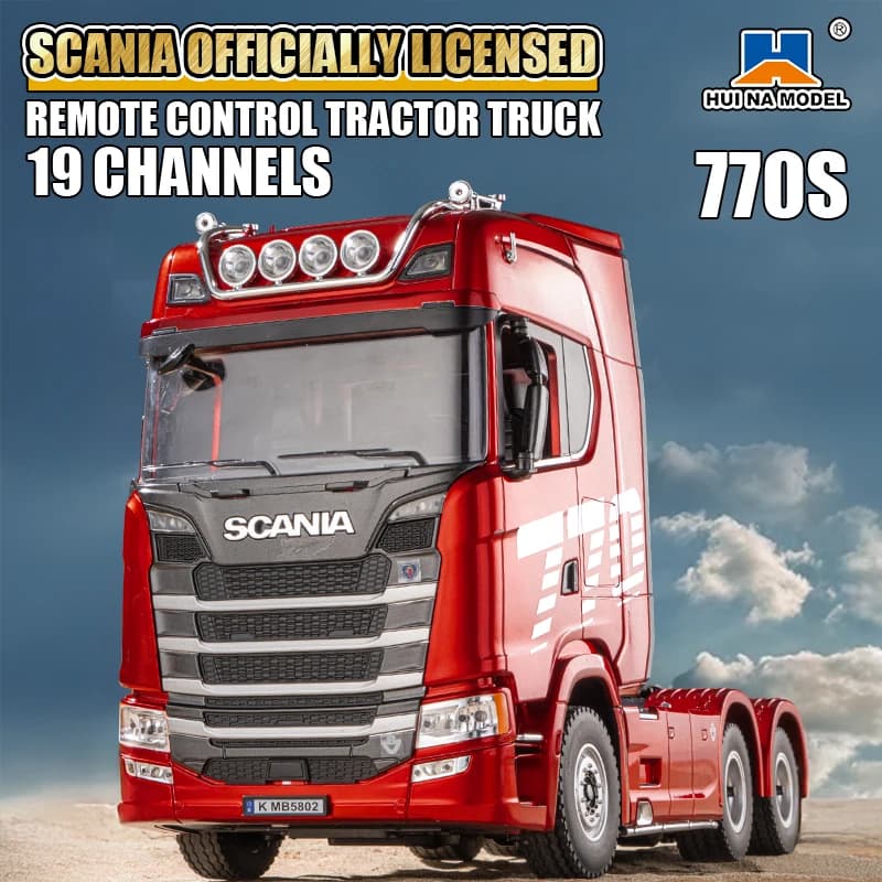 HUINA SCANIA 770S Testa del rimorchio 1/18 Modello di auto in lega Grado Giocattolo per bambini RTR A quattro ruote motrici Proporzionale Acceleratore 501D