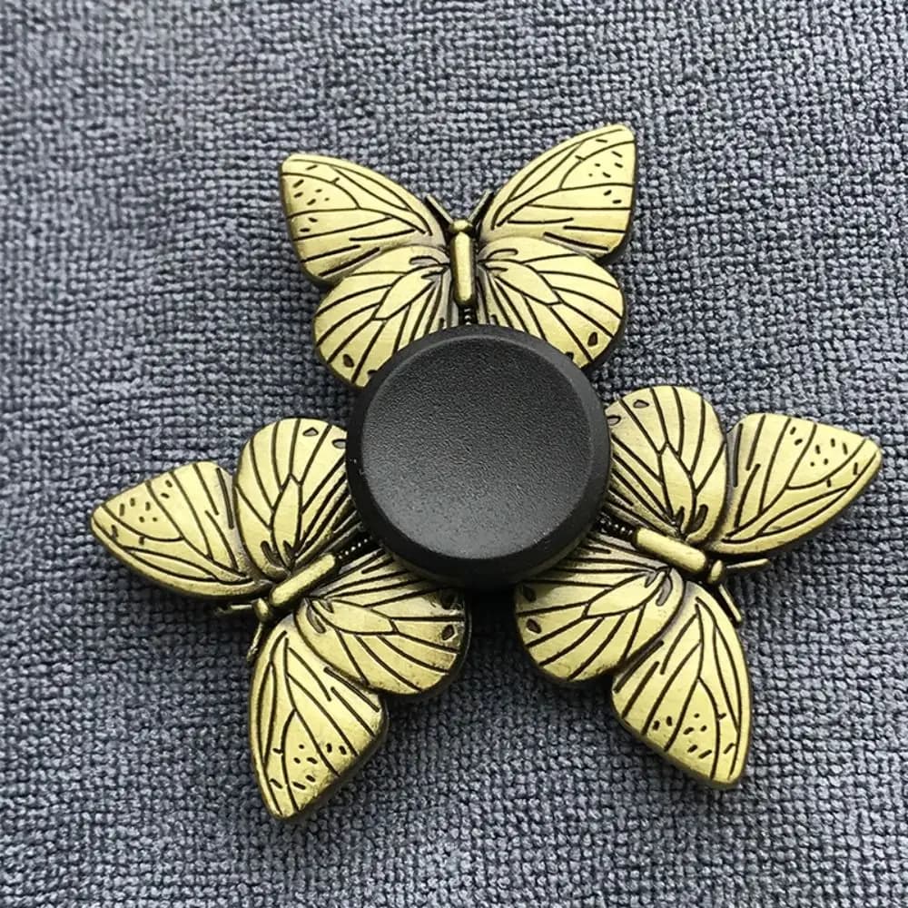 Spinner a mano in ottone color dito Spinner in lega di zinco metallo Fidget Spinner ADHD Ansia Divertente mano che gira giocattoli per bambini