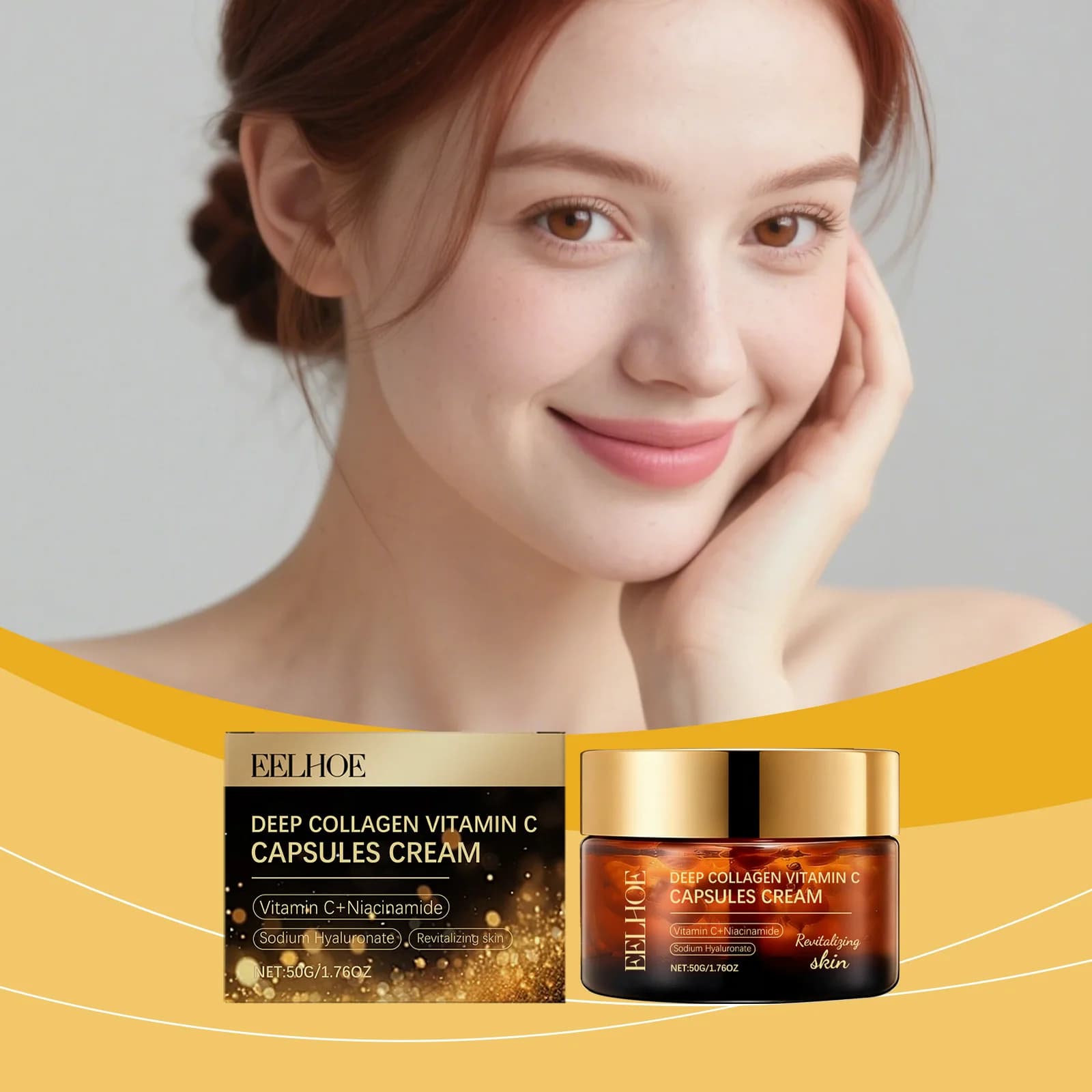 Cream in VC collagen capsules – Nutrient facial care for a powdery, bright and soft skin