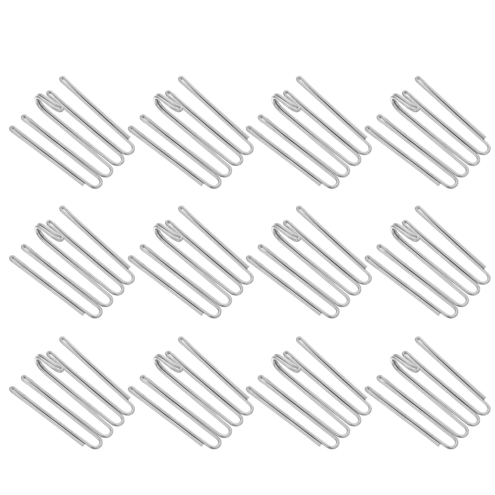 12Pcs Stainless Steel Four Prong Curtain Pleat Hooks Heavy Duty Drapery Clips for Window Drapes Curtain Hanging Hardware