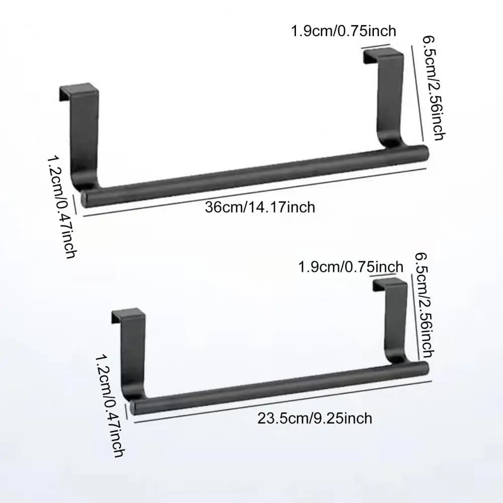Portasciugamani da 23,5/36 cm Porta dell'armadio Portasciugamani Antiruggine Forte portante Installazione semplice Portasciugamani Appendiabiti per piatti