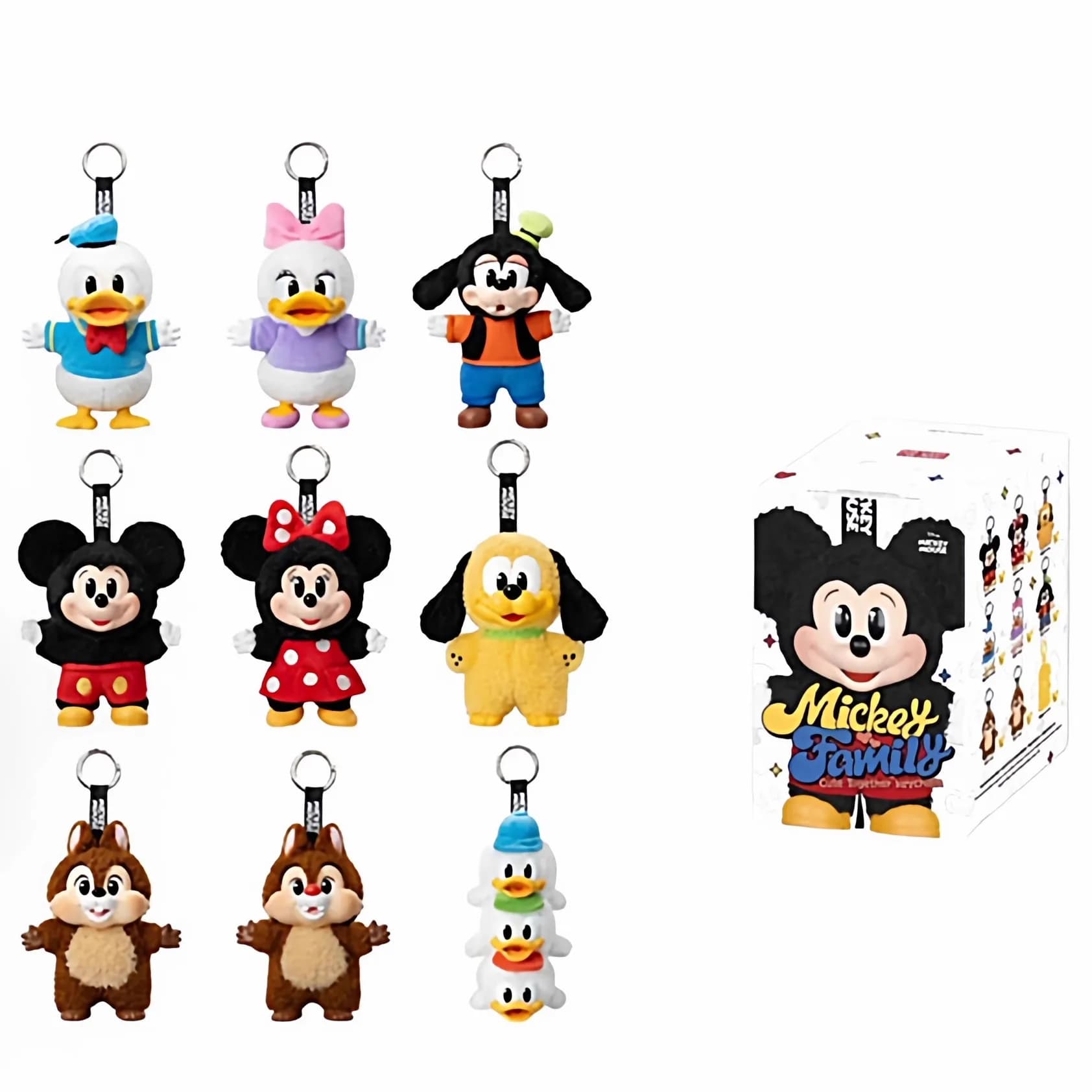 POP MART Mickey Family Cute Together Series Blind Box Portachiavi Kawaii Anime Figure Surprise Mystery Dolls Regali da collezione