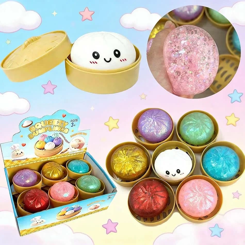 Simulation Baozi Squeeze Toy Steamed Stuffed Bun Slow Rebound Soft Pinch Decompression Squishy Toy Stress Release Toy Gifts