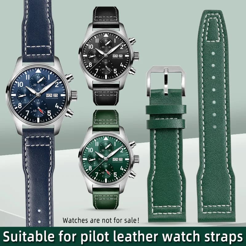 Cinturino per orologio in pelle di vacchetta per orologio IWC Pilots Little Prince IW327004/IIW377714 Accessorio cinturino in pelle portoghese 21mm 22mm