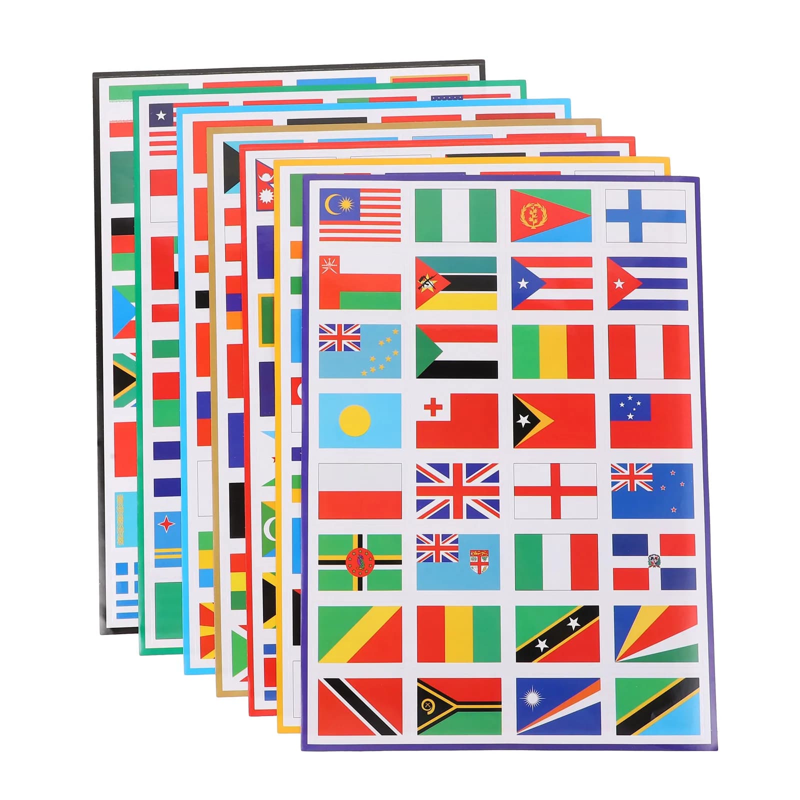 224 Pezzi/7 Fogli Adesivi Bandiere Nazionali Mappe Multiteritoriali Modelli Nazionali Adesivi da Viaggio Adesivi Squadre di Calcio Coppa del Mondo