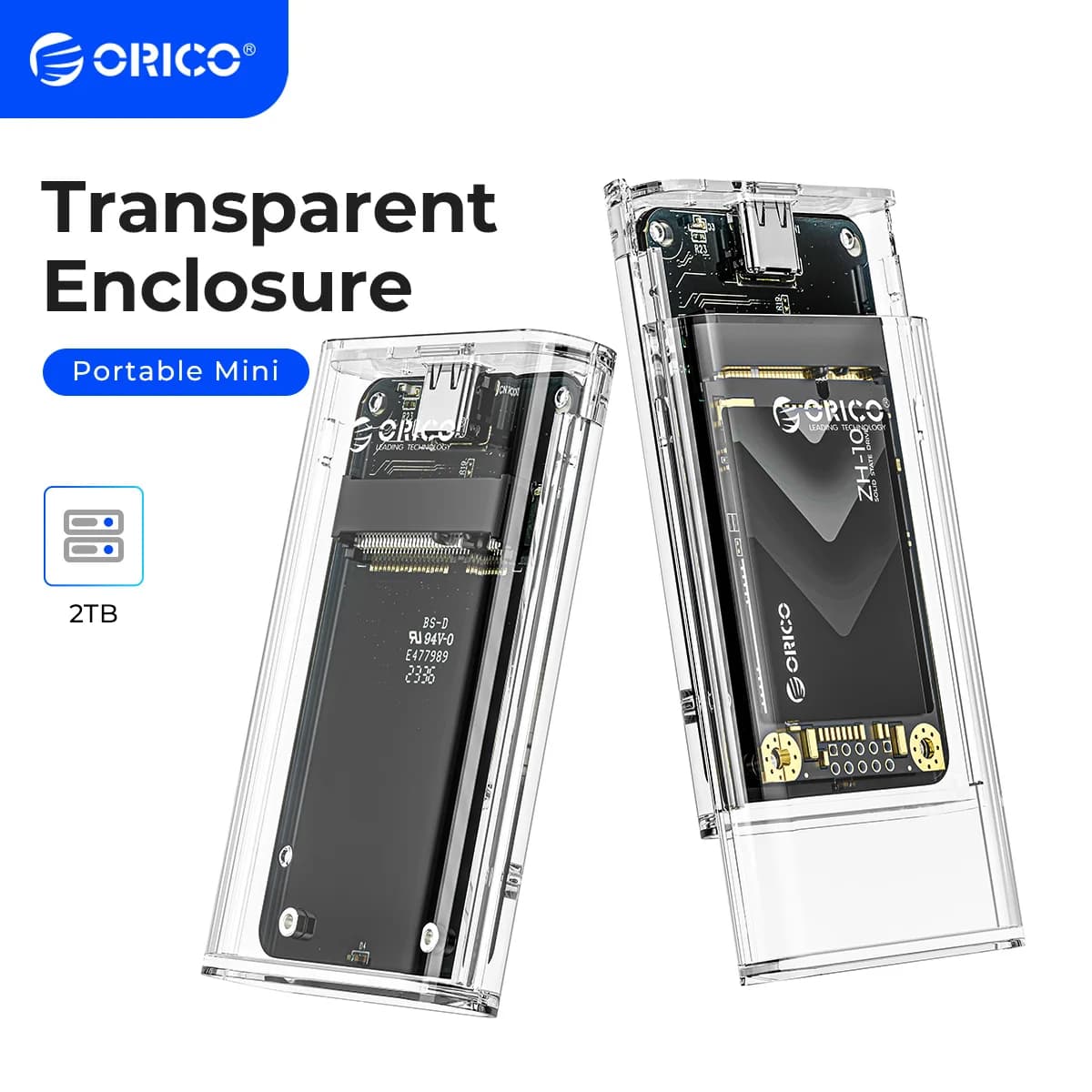 Adattatore esterno ORICO-trasparente custodia SSD Mini mSATA a USB 3.2 Gen1 5gbps per Samsung NGFF SSD Samsung
