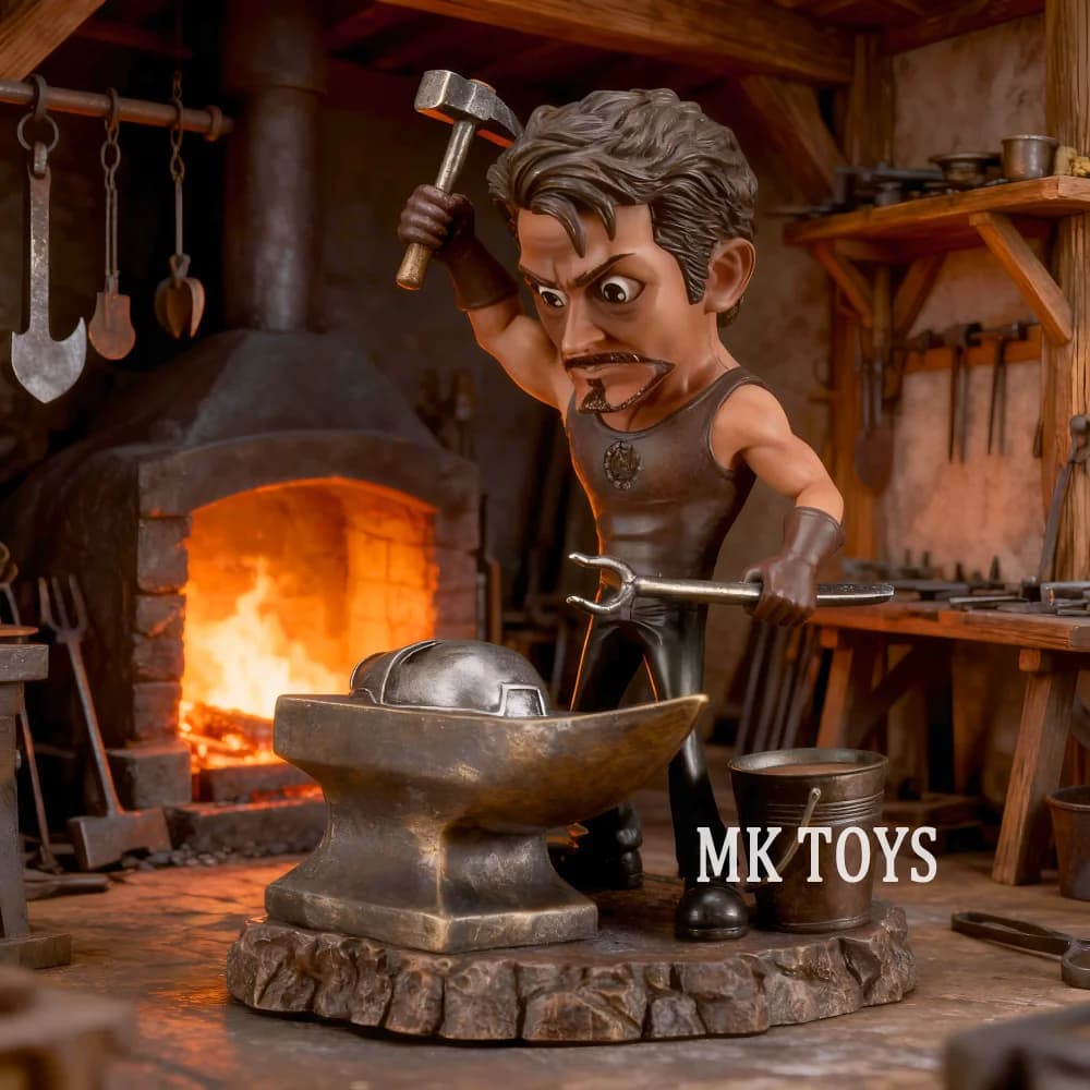 Statuetta Anime degli Avengers di 20cm, Iron Man Forge Iron, Action Figure in PVC, Ornamento da Scrivania, Modellino da Collezione, Giocattoli e Regali