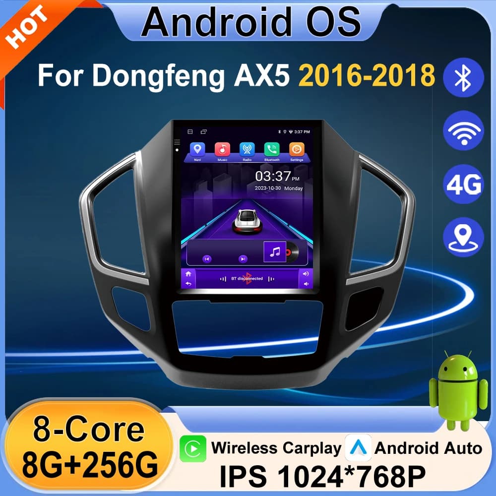 Autoradio Android 16 per Dongfeng AX5 2016-2018, Navigazione GPS, 4G WIFI, Video, Carplay, Lettore Stereo Auto Multimediale
