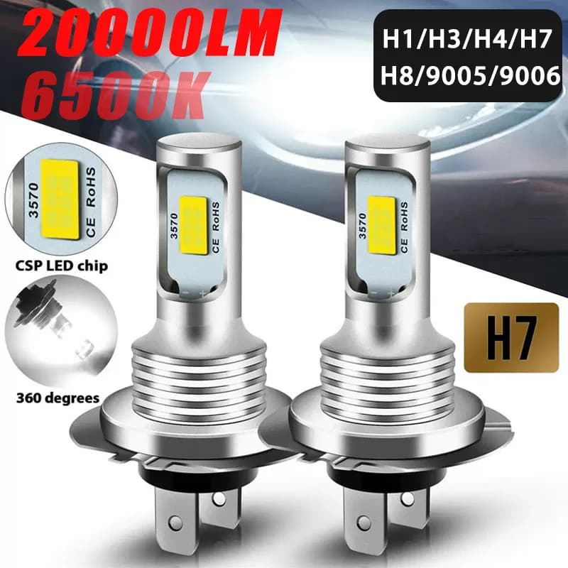 H7 H1 H8 H4 H3 H11 9005 9006 Lampadine a LED Canbus CSP LED Faro super luminoso Lampada DRL 6500K Bianco Giallo Blu CHIP Fendinebbia