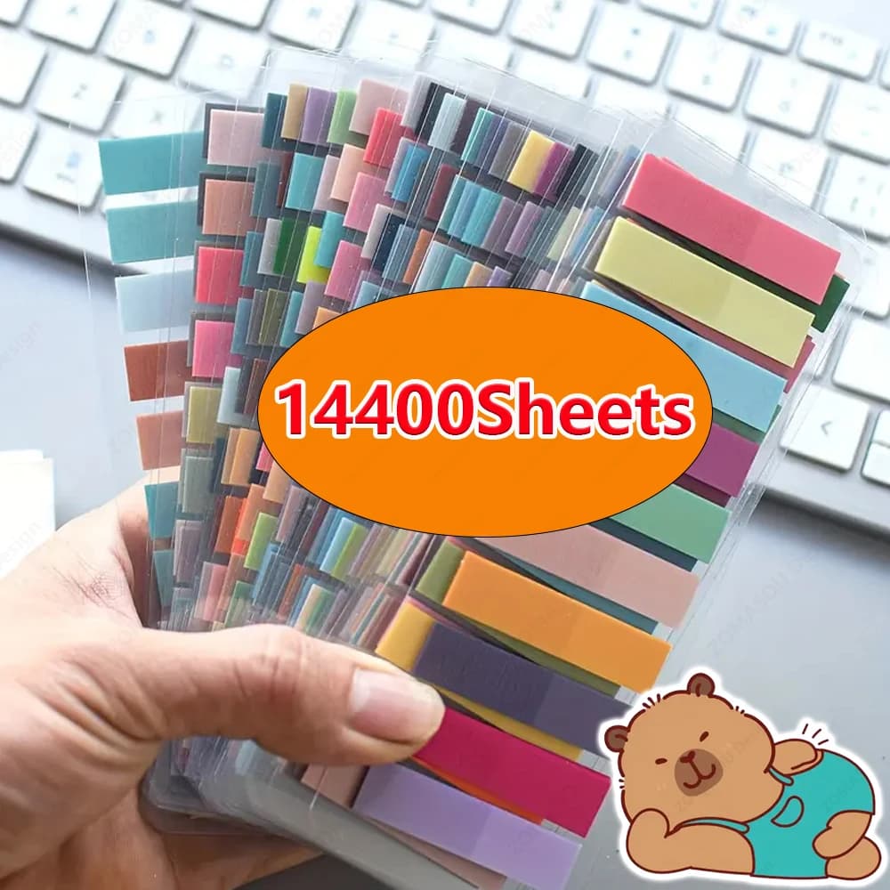 14400-200 Lenzuola Schede per quaderni trasparenti Indice Blocco note creativo Adesivi autoadesivi per cancelleria per ufficio scolastico