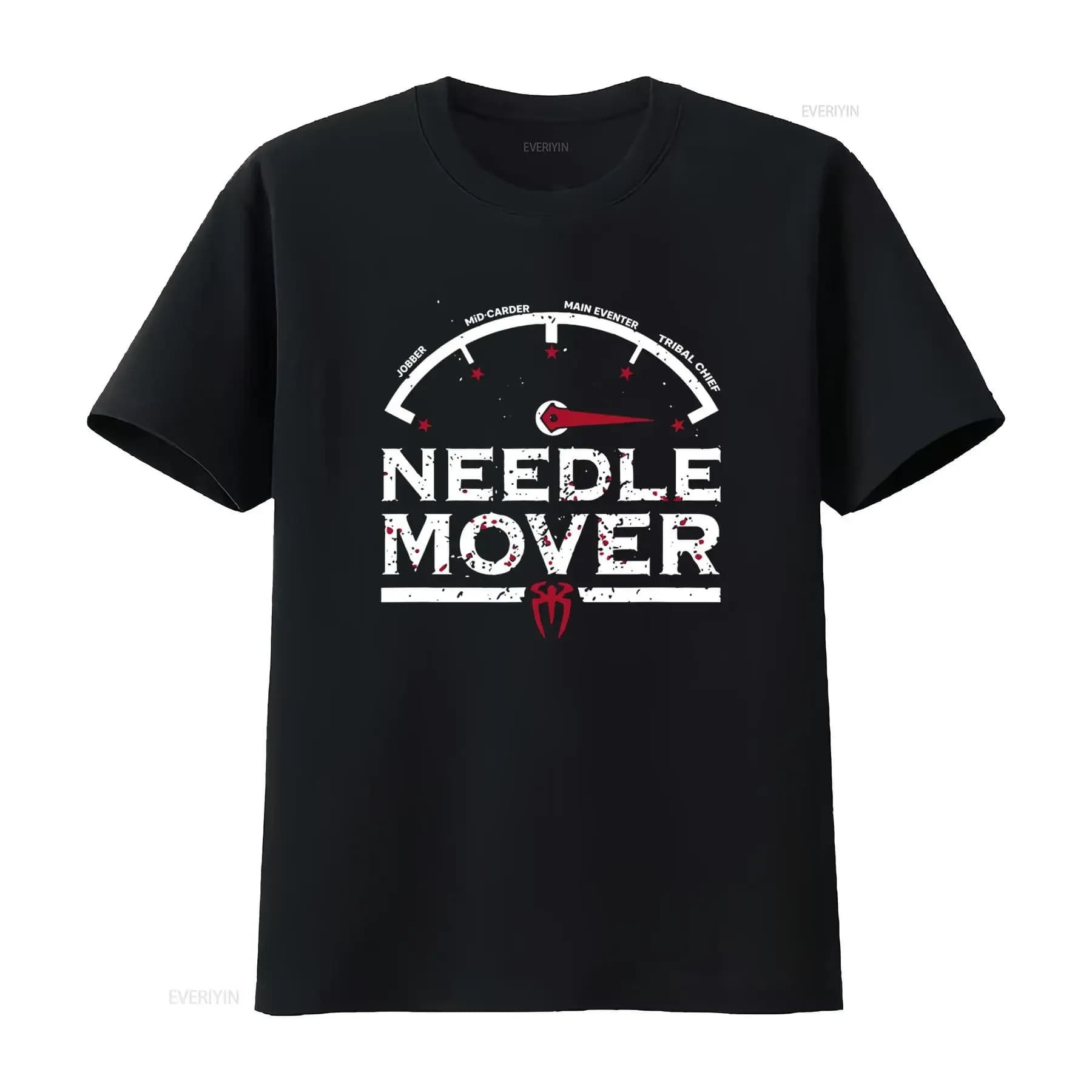 T-shirt Needle Mover per taglie dalla S alla 5XL, design unico con motivo a ragno e capo tribale, perfetto per lo streetwear vintage di tendenza.
