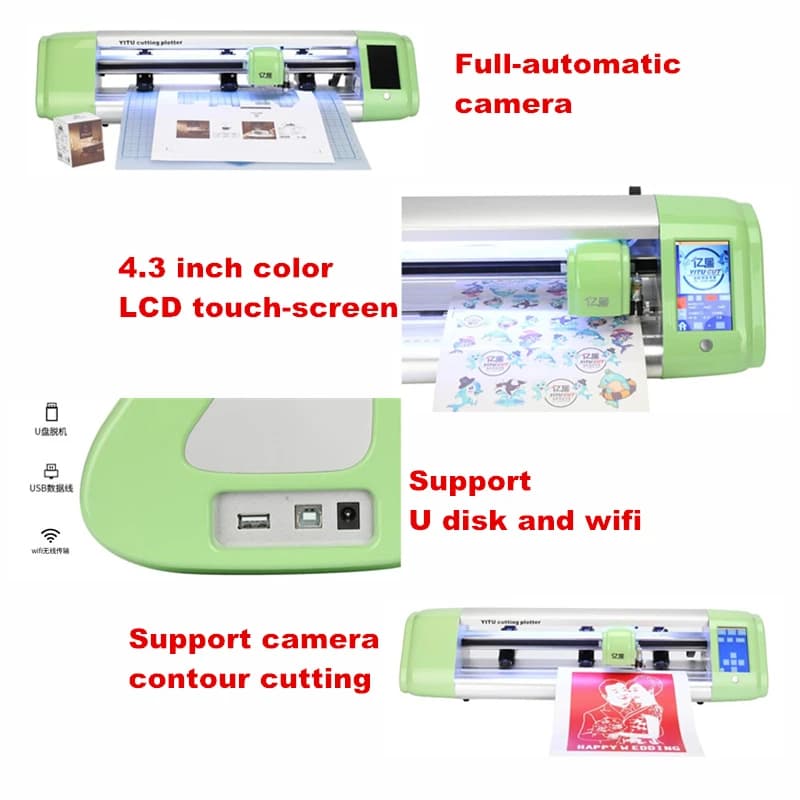 LY Plotter da taglio completamente automatico Profilo fotocamera Fustellatrice Affettatrice Adesivo in vinile digitale Taglierina Contorno fotocamera Laser opzionale