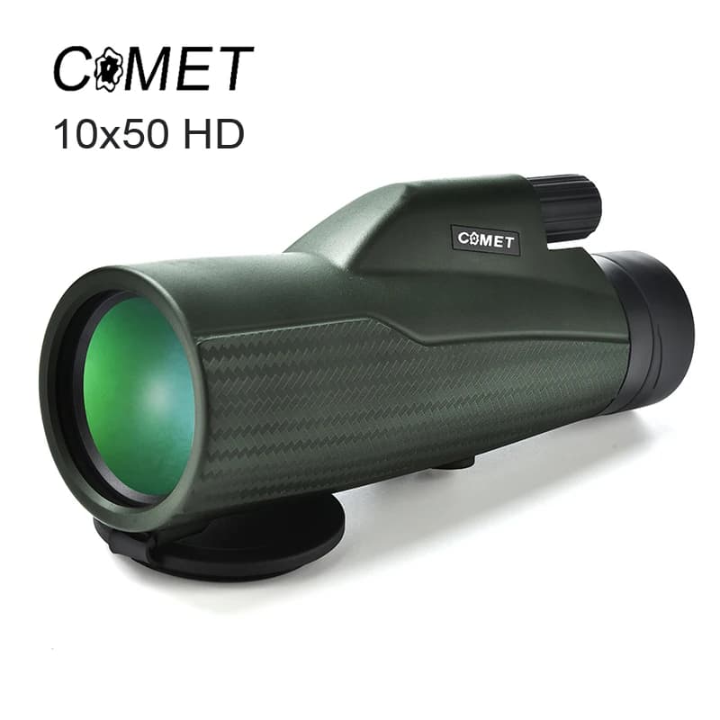 COMET 10X50 Telescopio monoculare HD professionale con cinturino anti-vibrazione BAK4 Prisma Scope impermeabile per escursioni con birdwatching