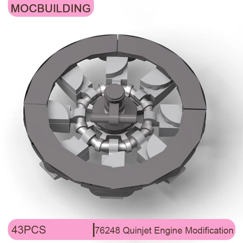 Blocchi da Costruzione MOC 76248 Modifica Motore Quinjet, Mattoncini Assemblabili Fai-da-Te, Giocattoli Educativi Creativi, Regali di Natale, 43 Pezzi