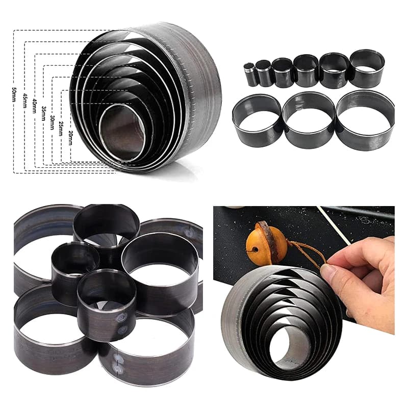 (9 pezzi/borsa) 15-55 mm foro circolare tessuto in pelle punzonatura stampo panno rivetti in pelle cava punzonatura strumento taglierina