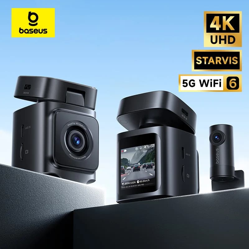 Baseus 4K Dash Cam VD1 Pro Telecamera per auto UHD anteriore e posteriore per SONY Sensor Supercapatior Night Vision WiFi6 DVR Videoregistratore