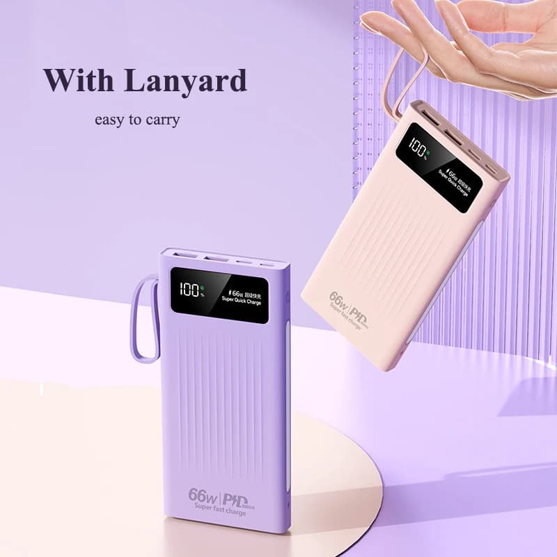 30000mah Power Bank 66W Fast Charging with Camping Light External Battery Charger For Huawei Samsung iPhone 17 Xiaomi Powerbank