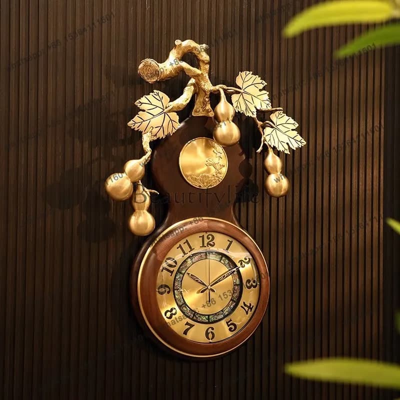 Nuovo Orologio da Parete in Ottone Stile Cinese di Lusso Leggero 2026, Orologio da Soggiorno in Stile Cinese