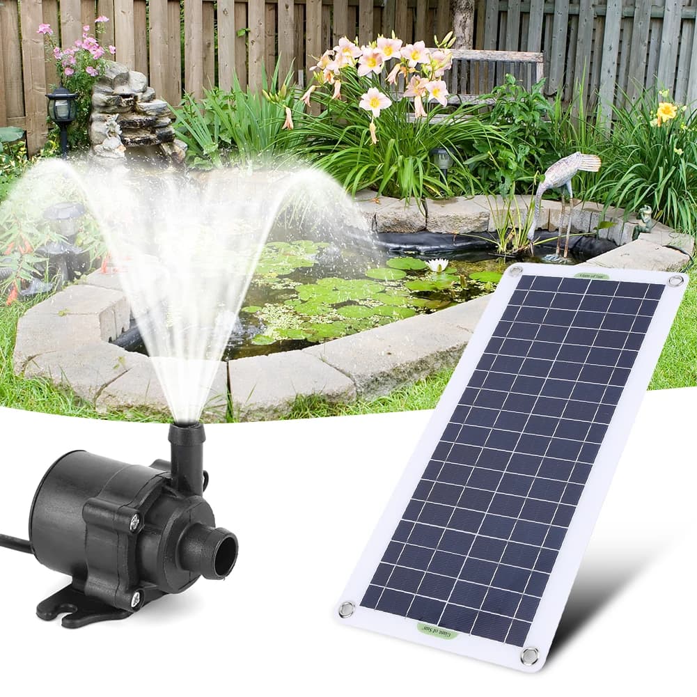 Pompa per Fontana 18V 30W, Pannello Solare Mini per Decorazione Giardino, Sistema di Irrigazione a Risparmio Energetico per Acquario
