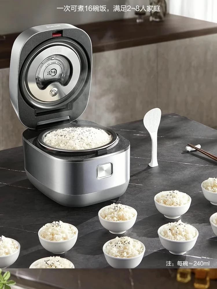 Cuociriso elettrico Scaldavivande Riscaldamento intelligente 3D Lunch box elettrico Cuociriso elettrici in acciaio inossidabile non rivestito da 4 litri