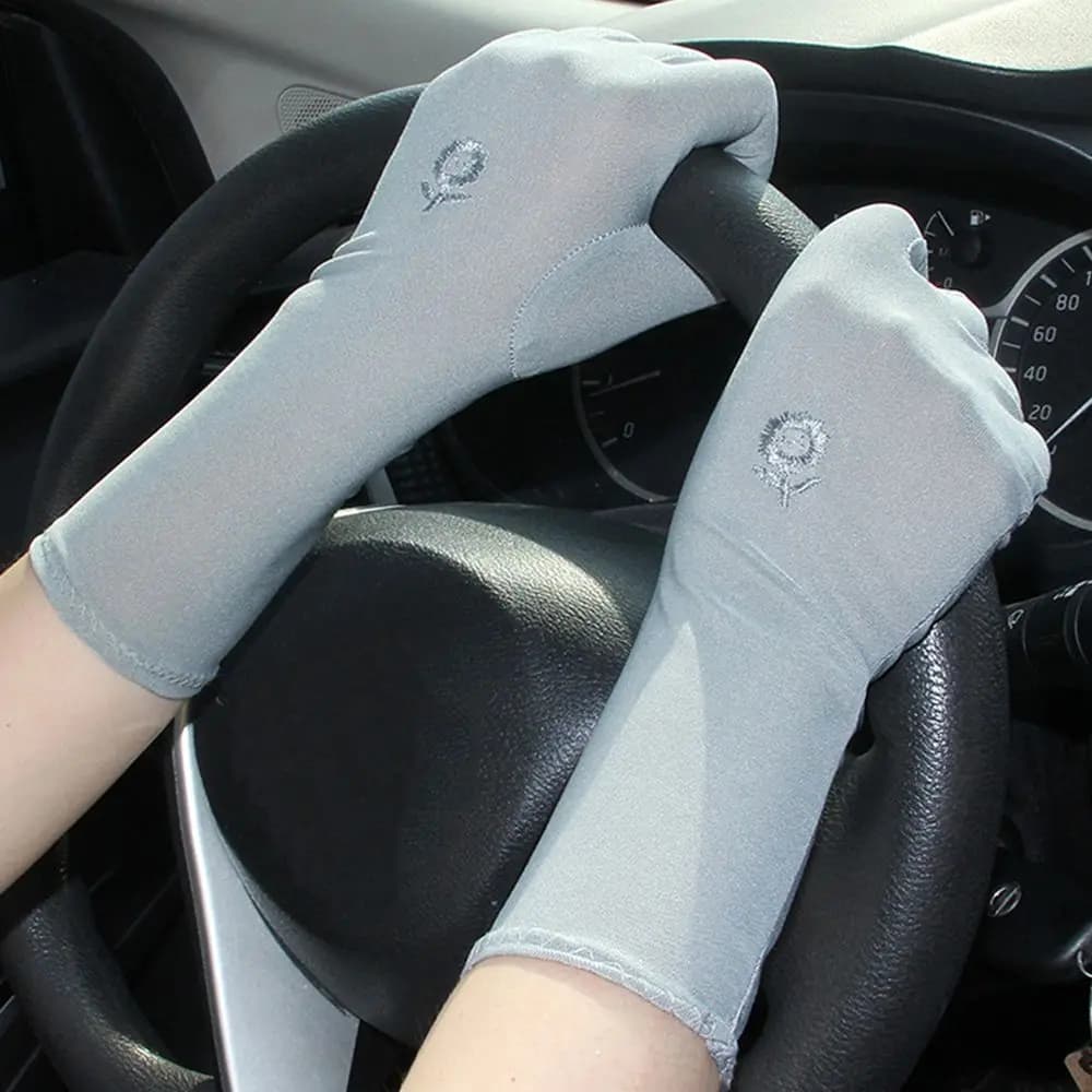 Guanti elastici sottili antiscivolo anti UV, guanti da guida, guanti protettivi solari