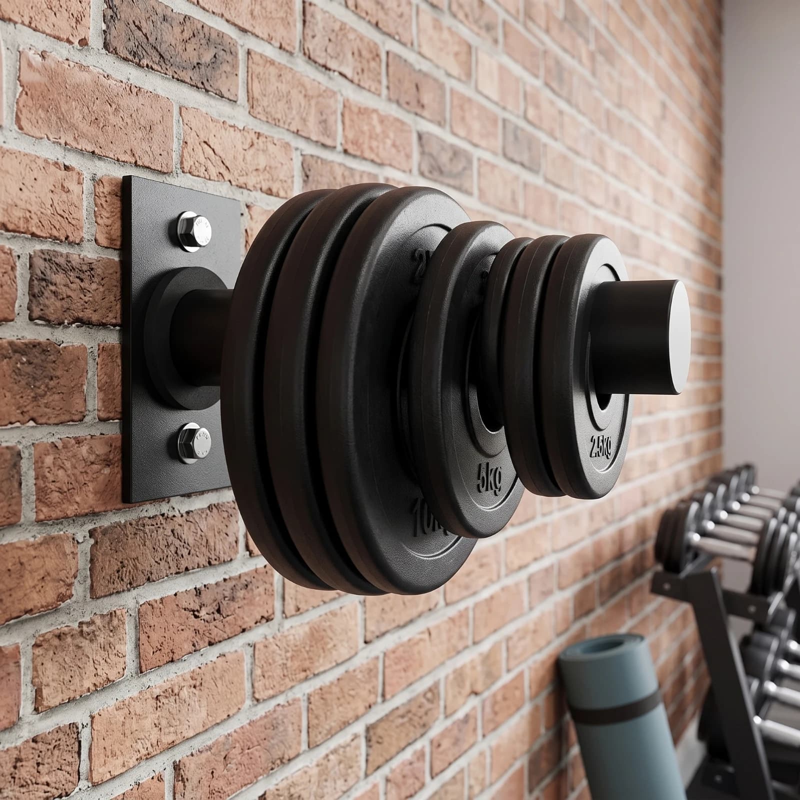 Wall-Mounted Weight Plate Holder Space-Saving Wall Mounted Plate Peg for Home Gym Owners, Fitness Studio