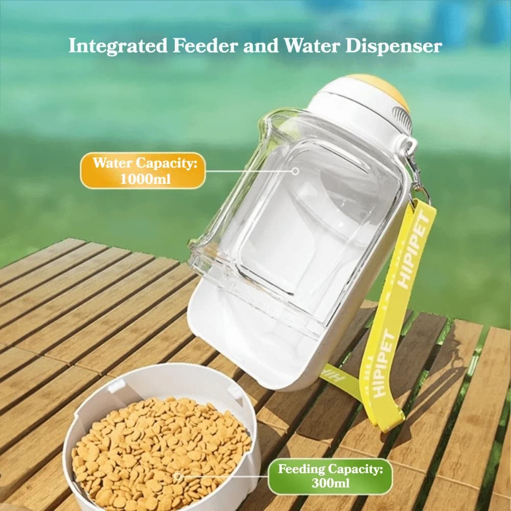 Portable Pet Water Bottle 1000ML Large Capacity Water Bowl Water And Food Integrated Leak-Proof Dog Water Cup