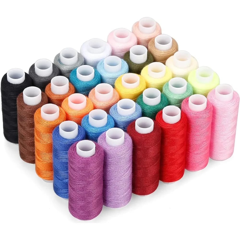 Kit di filo da cucito in poliestere a 30 colori – 250 iarde per bobina per cucito a mano e ricamo