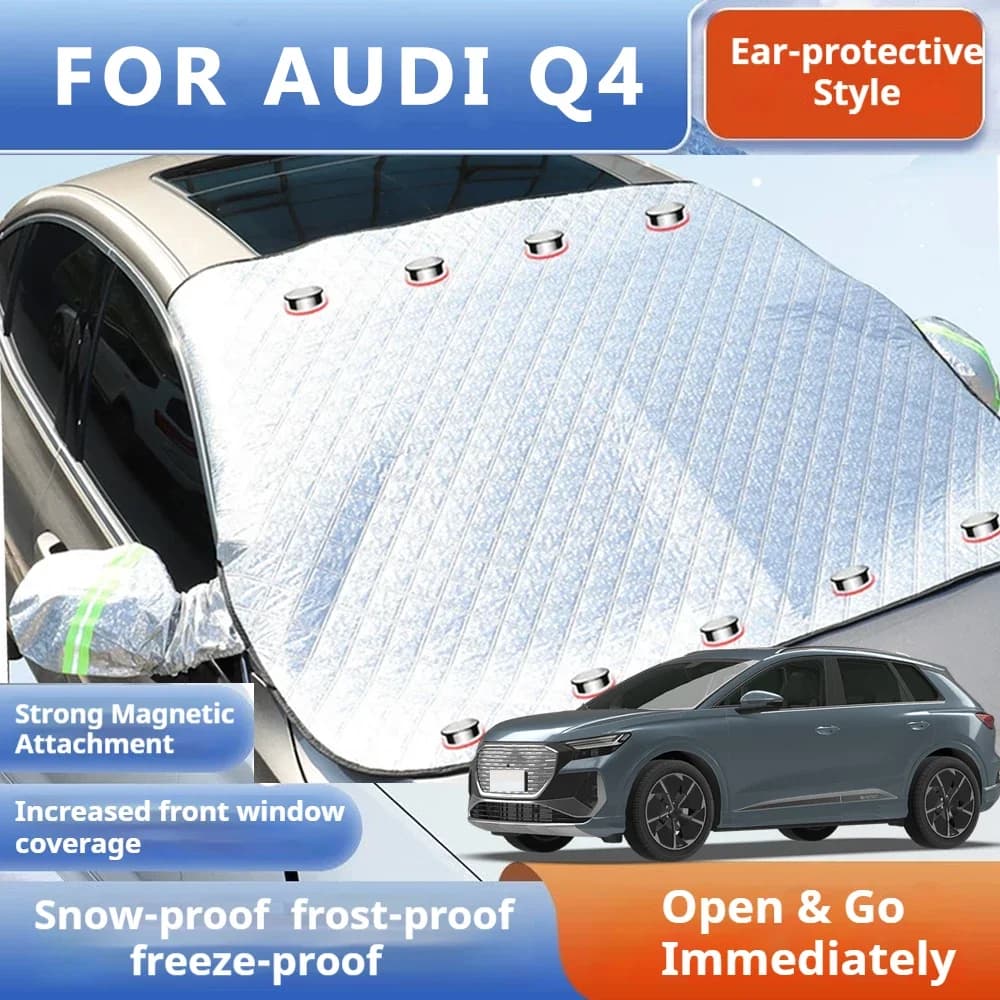 Addensato Auto Ora Parasole Parabrezza Copertura Con 5/9 Magneti Protezione UV Anti Neve Luce Solare Per AUDI Q4 E-tron