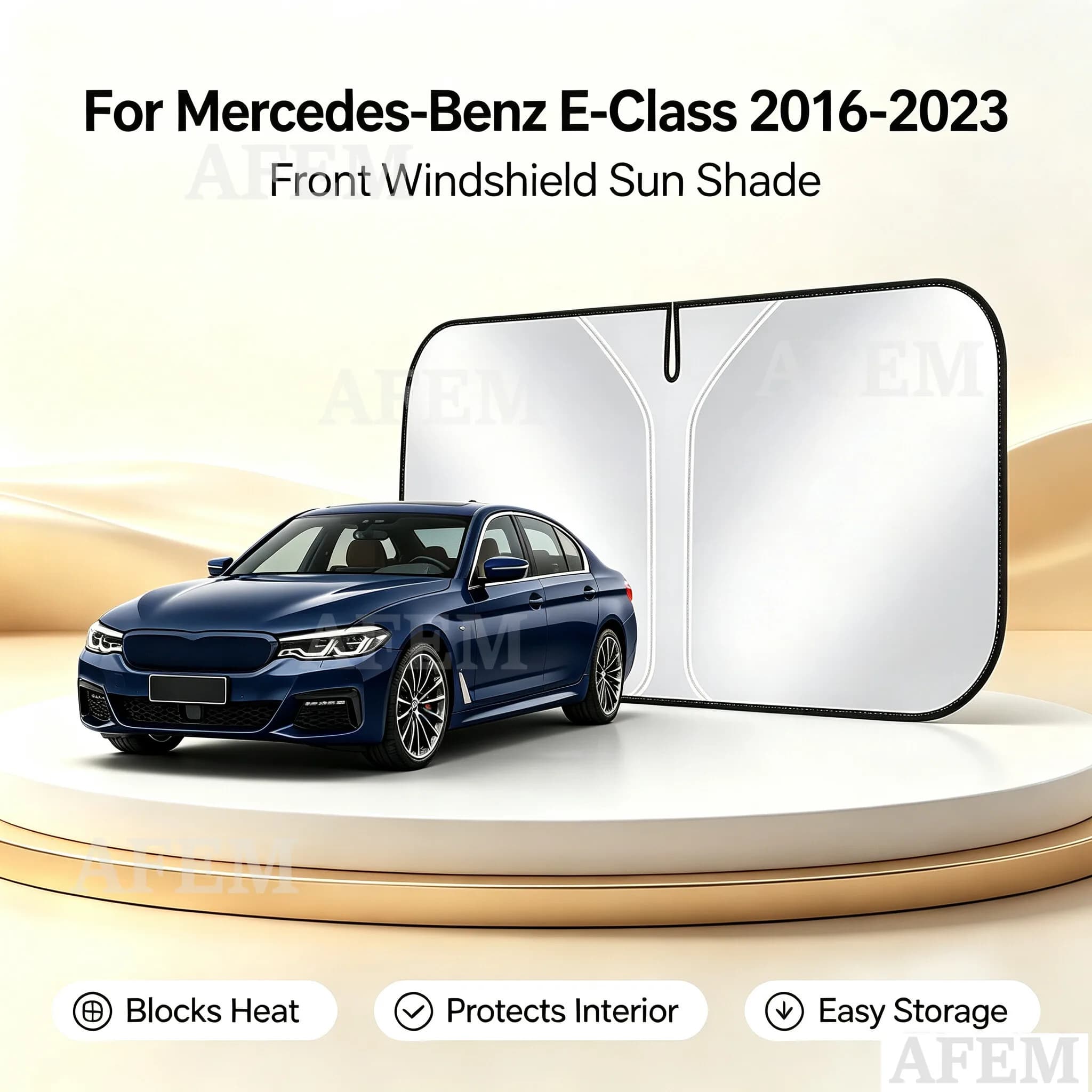 1PCS For Mercedes-Benz E-Class 2016-2023 Car Windshield Sunshade Cover Anti UV Protection Foldable and easy to store Accessories