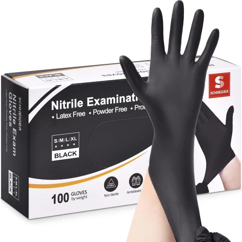 20/50/100PCS Guanti in nitrile nero Guanti monouso per la sicurezza sul lavoro industriale per meccanico Auto Tattoo Cucina Pulizia della casa