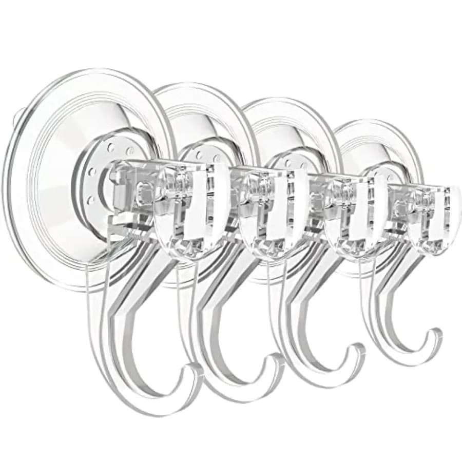 Suction Cup Hooks for Shower, Large Clear Heavy Duty Suction Cup Hooks, Wreath Hangers for Front Door Window Glass Kitchen Towe