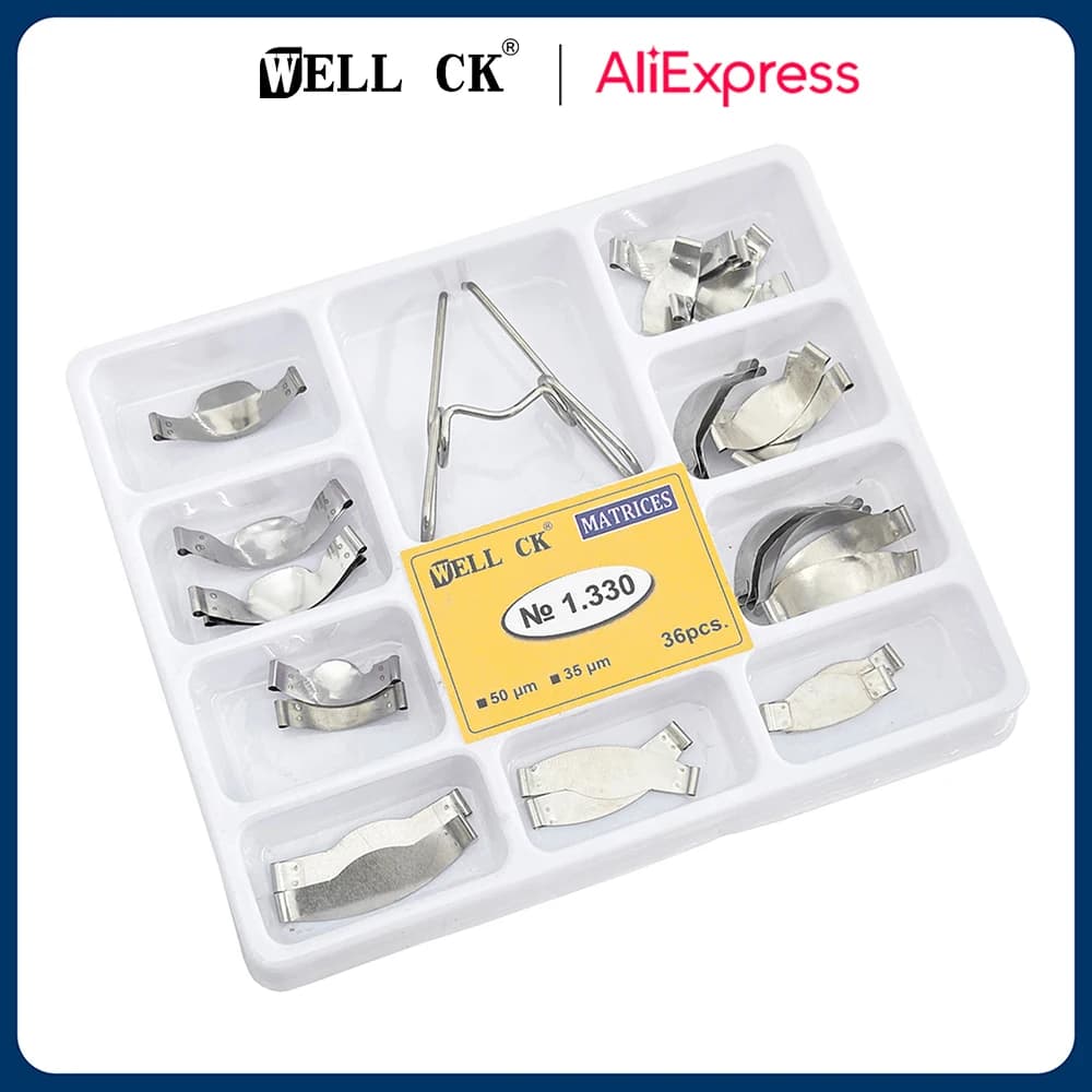 Matrice dentale con Springclip No.1.330 matrici metalliche sagomate sezionali kit completo per strumenti Dentsit di ricambio per denti