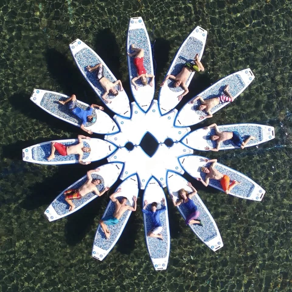 Water yoga mat, Inflatable surf board, floating platform for yoga