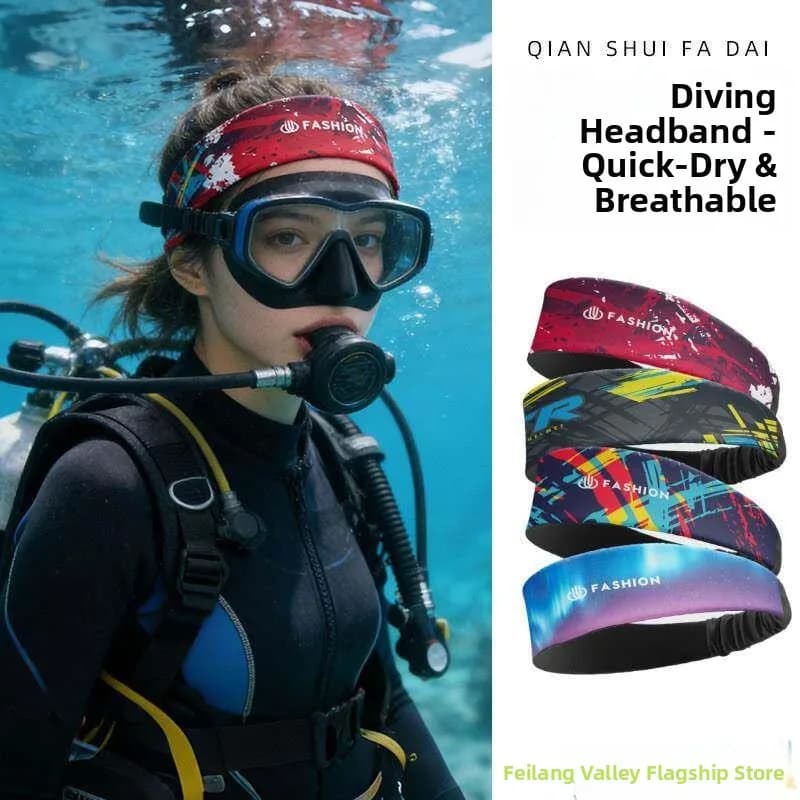 Fascia per capelli estiva da donna ad asciugatura rapida, anti-sudore, per immersioni, corsa, surf, snorkeling, sport all'aperto, fitness
