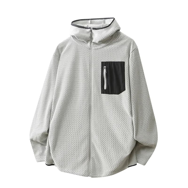 Gilet con Cappuccio per Ciclismo, Escursionismo, Pesca, Sport, Moda, Viaggi, Campeggio, Gilet in Pile Texturizzato con Cappuccio