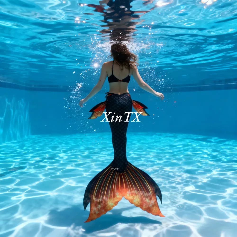 Costume da Sirena per Adulti con Reggiseno Abbinato, Abbigliamento da Nuoto per Spettacoli Subacquei, Cosplay, Taglie Personalizzabili