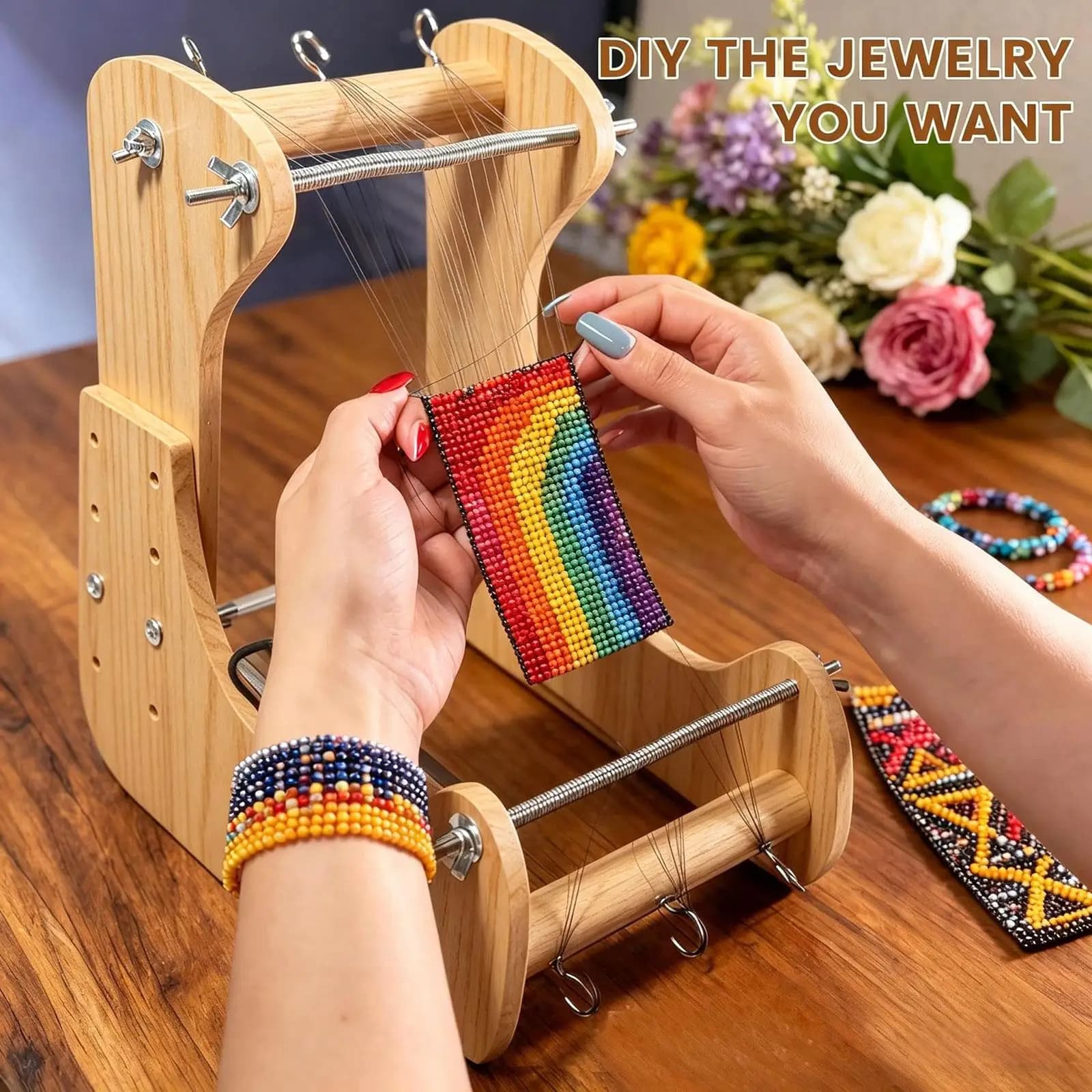 Adjustable Standing Bead Loom Beading Loom Practical Accessories Bracelets Making Crafting Creative Funny for Jewelry Making
