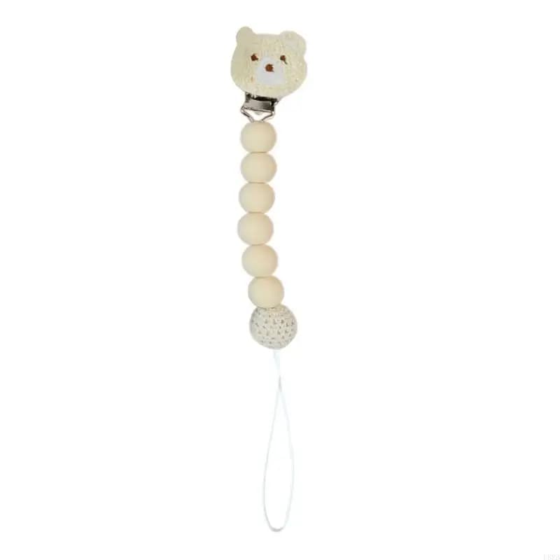Clip per ciuccio per bambini da viaggio Design per orsi Porta massaggiagengive Clip per ciuccio in silicone con attacco sicuro