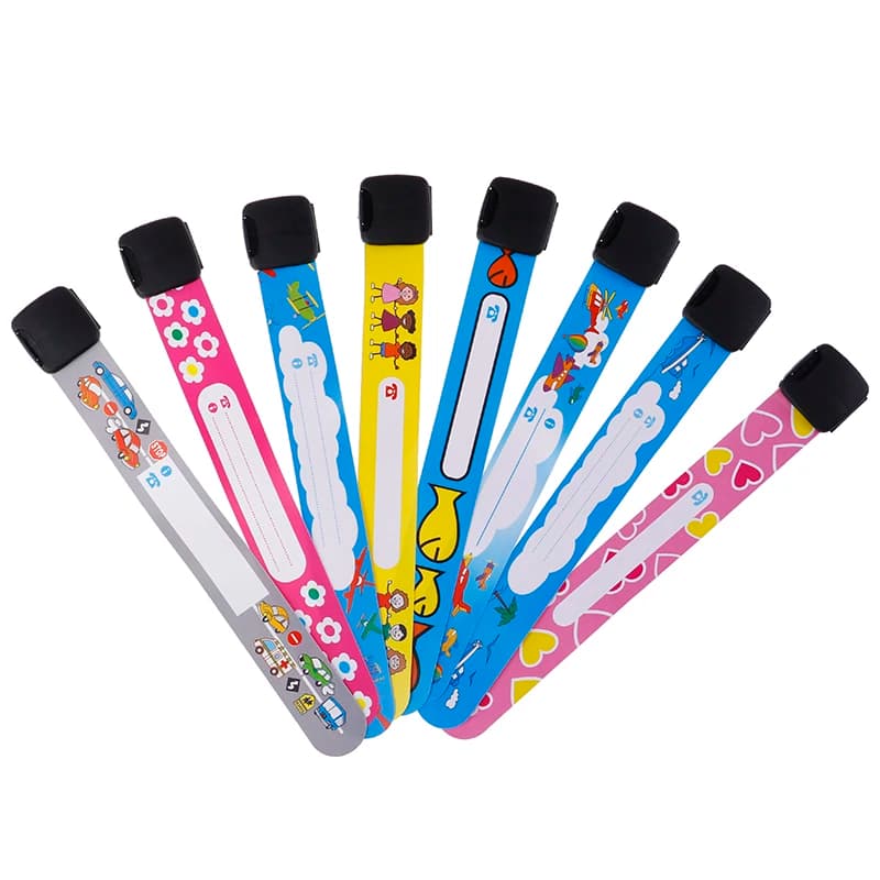 Random 4Pcs New ID Safety Bracelet For Kid Outdoor Activity Writing Reusable Adjustable.