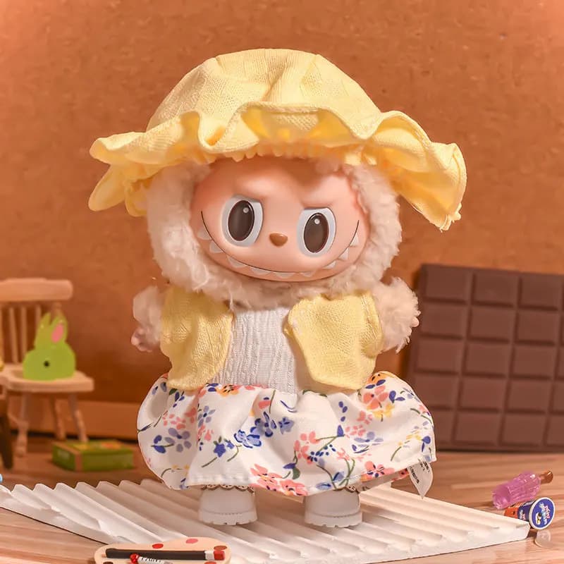 Accessori per abbigliamento per bambole per gonna/cappello/cinta Labubu da 17 cm, set pigiama, giocattolo per bambole, 1 set