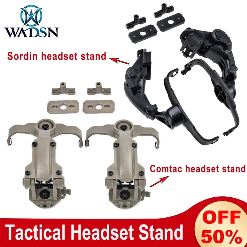 WADSN CS Kit di montaggio su guida per casco Comta II III Supporto per cuffie militare C2 Sordin Supporto per cuffie veloce Accessori per tiro da caccia
