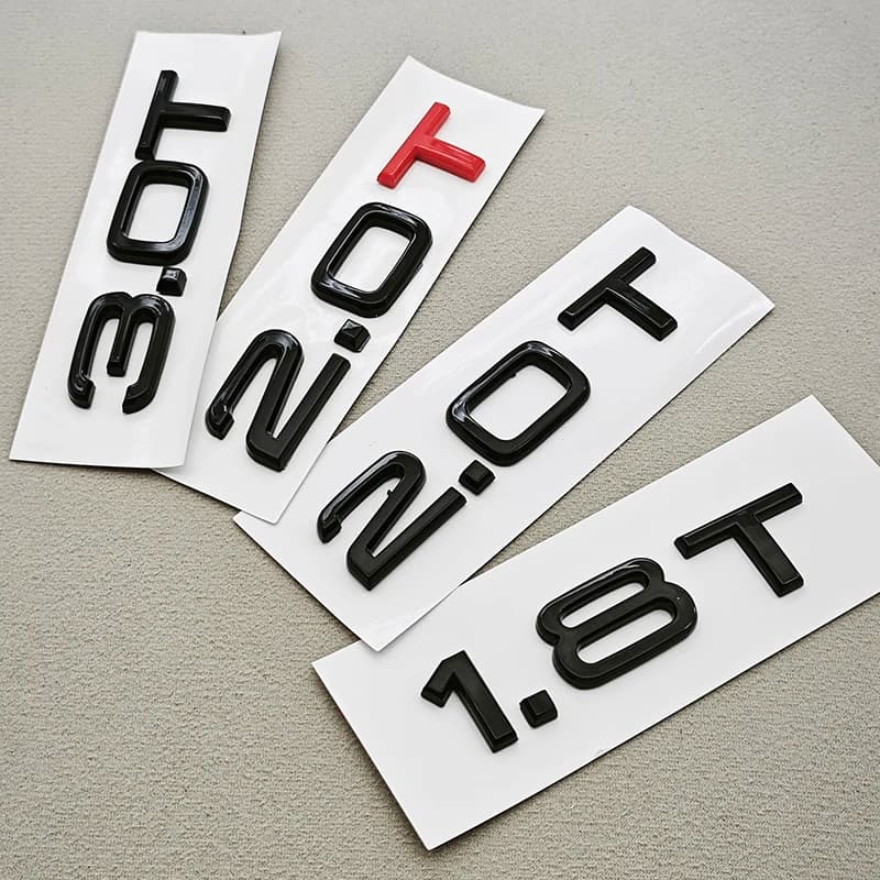 3D ABS Car Letters Rear Trunk Badge 1.8T 2.0T 3.0T Emblem Logo For Audi A3 A4 A5 A6 A7 A8 Q2 Q3 Q5 Q7 Q8 Exterior Accessories