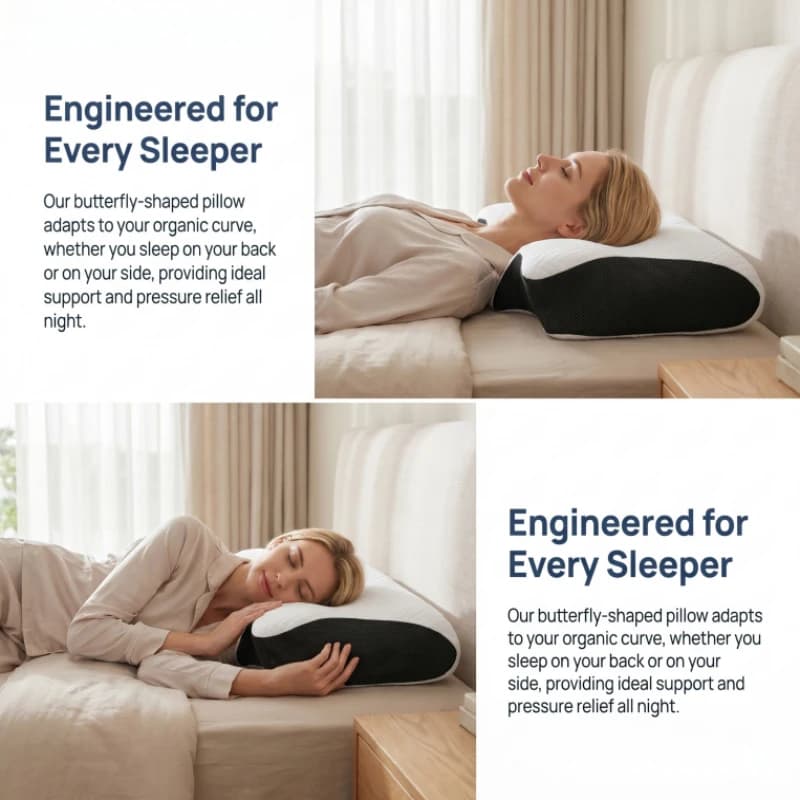 Cuscino Cervicale a Corno Arrotolato in Memory Foam a Lento Ritorno per Supporto Cervicale, Ideale per Dormire sullo Stomaco, Uso Quotidiano a Casa e in Hotel
