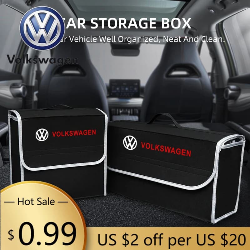 Borsa portaoggetti in feltro pieghevole per auto Volkswagen VW, organizer per bagagliaio, custodia per attrezzi, borsa organizer per Volkswagen VW GOLF Polo CC Ti