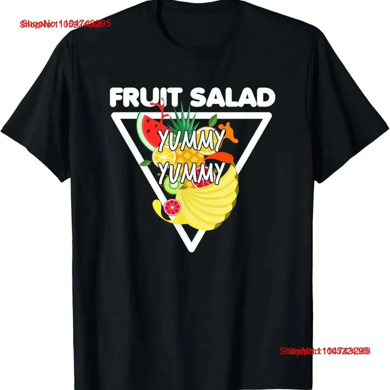 Fruit salad Yummy Vegetarian Vegan T Shirt Vintage Dresses Signed Washed Graphies slightly elegant Versatile Homme Breathable