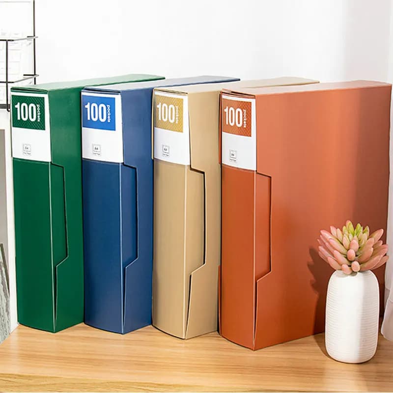 Forniture per ufficio Libro espositivo da 80/100 tasche Organizzatore di file A4 Cartella A4 con maniche trasparenti HD per archiviazione di documenti
